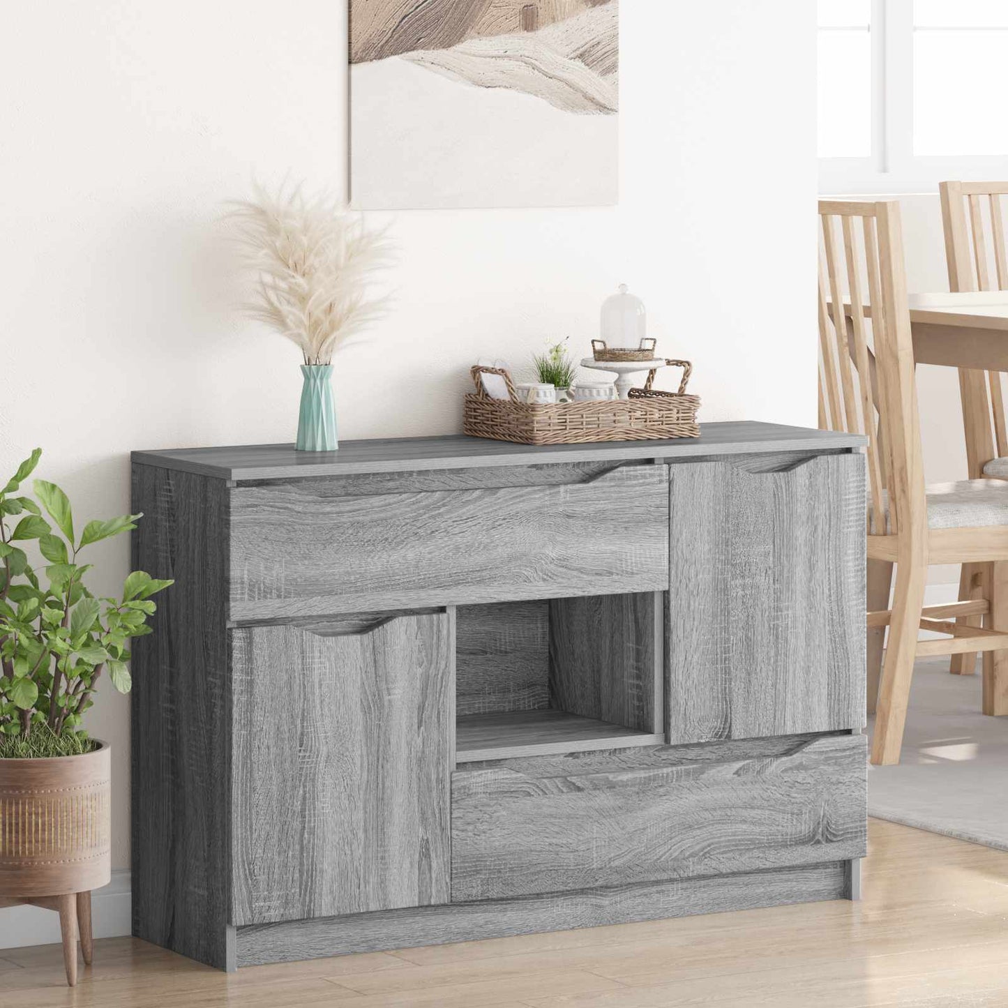 Sideboard Grå Sonoma 100 x 30 x 65,6 Konstrueret træ