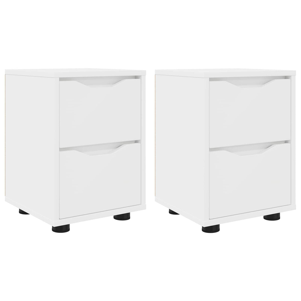 Sengeborde 2 stk. Hvid 30,5 x 30 x 43 cm Konstrueret træ