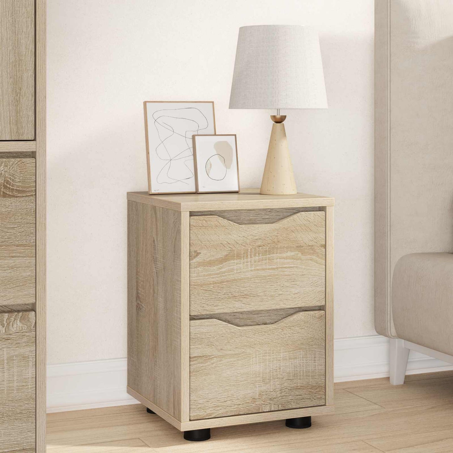 Sengeborde 2 stk. Sonoma eg 30,5 x 30 x 43 cm Konstrueret træ