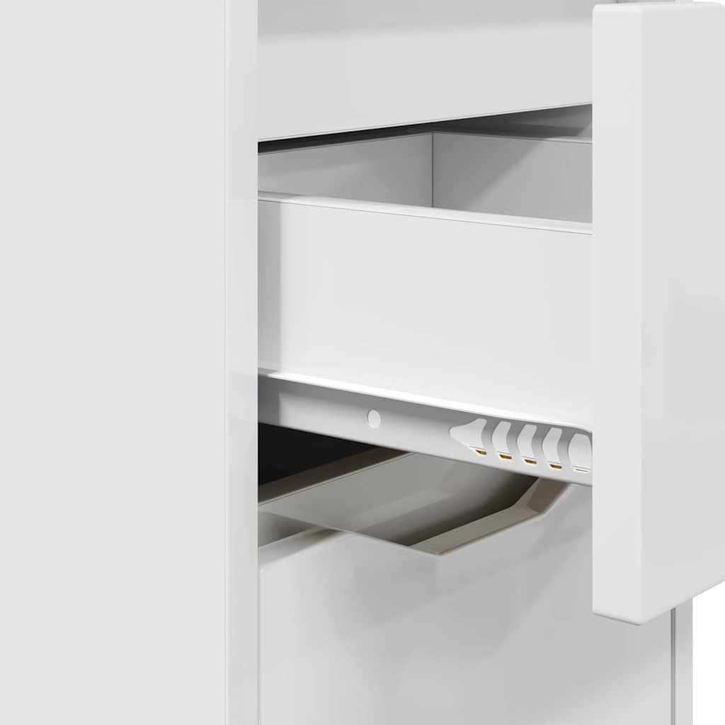Sengeborde 2 stk. Høj gloss hvid 30,5 x 30 x 43 cm