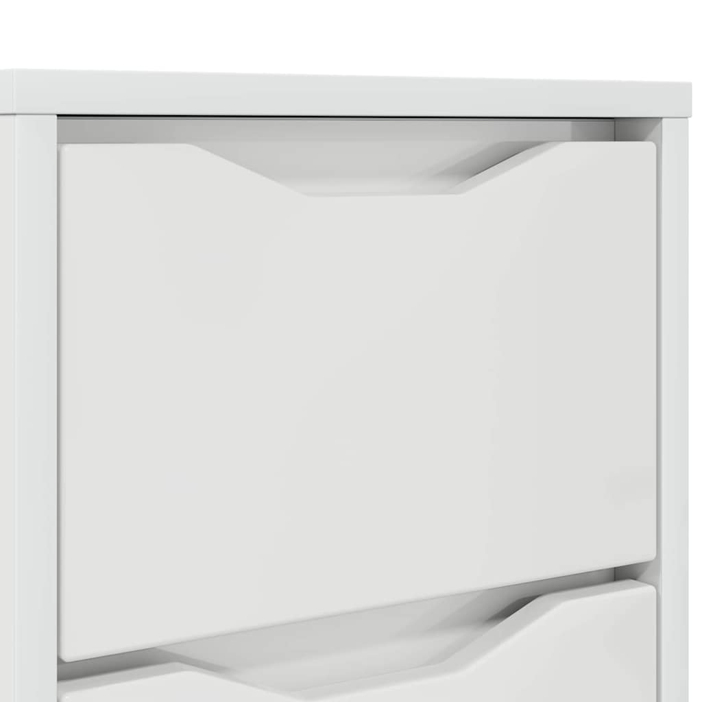 Sengeborde 2 stk. Høj gloss hvid 30,5 x 30 x 43 cm