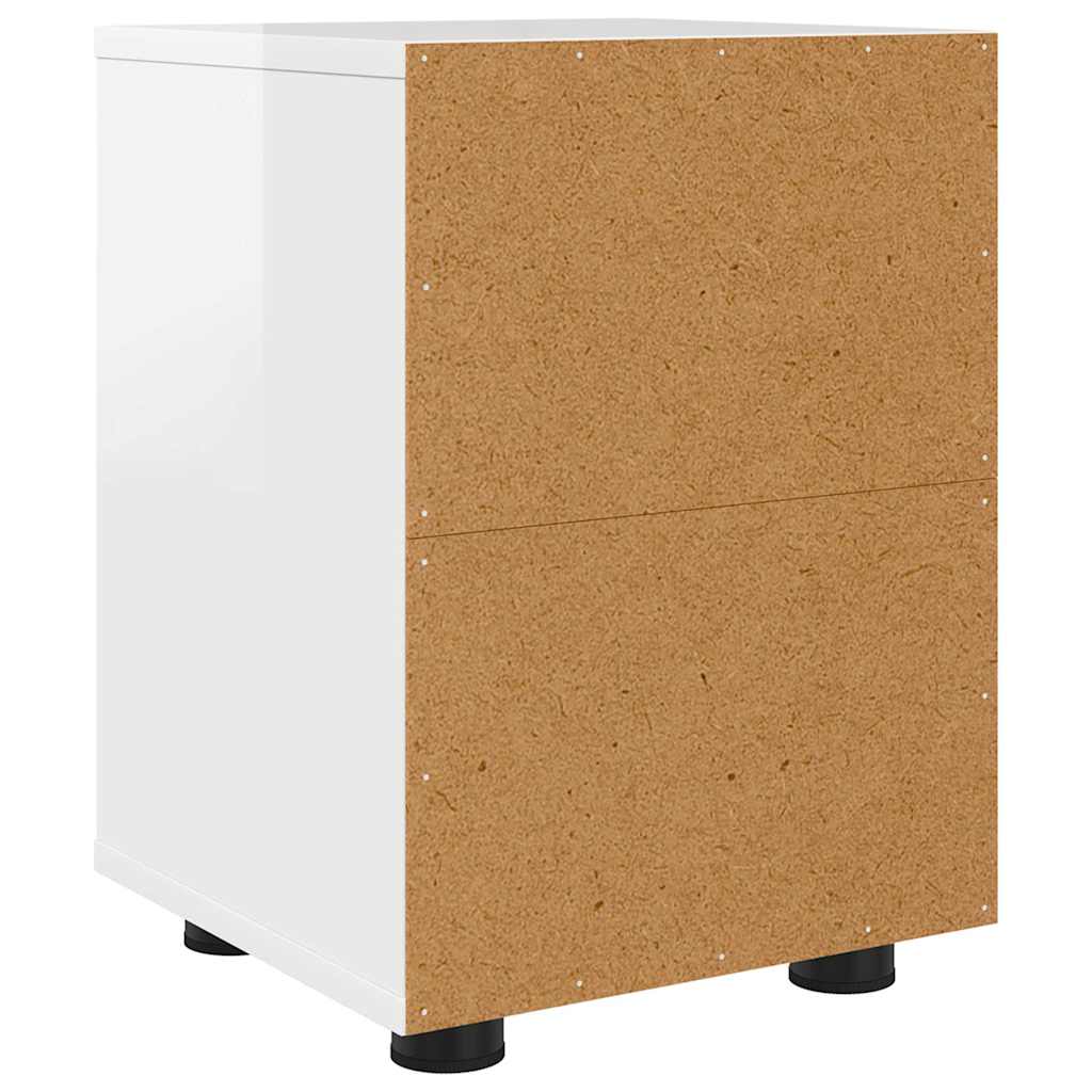 Sengeborde 2 stk. Høj gloss hvid 30,5 x 30 x 43 cm