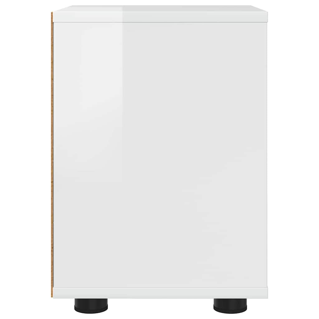 Sengeborde 2 stk. Høj gloss hvid 30,5 x 30 x 43 cm