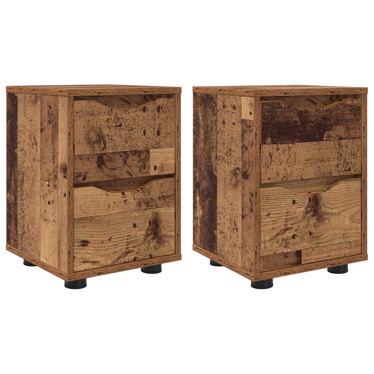 Sengeborde 2 stk. Gammelt træ 30,5 x 30 x 43 cm Konstrueret træ