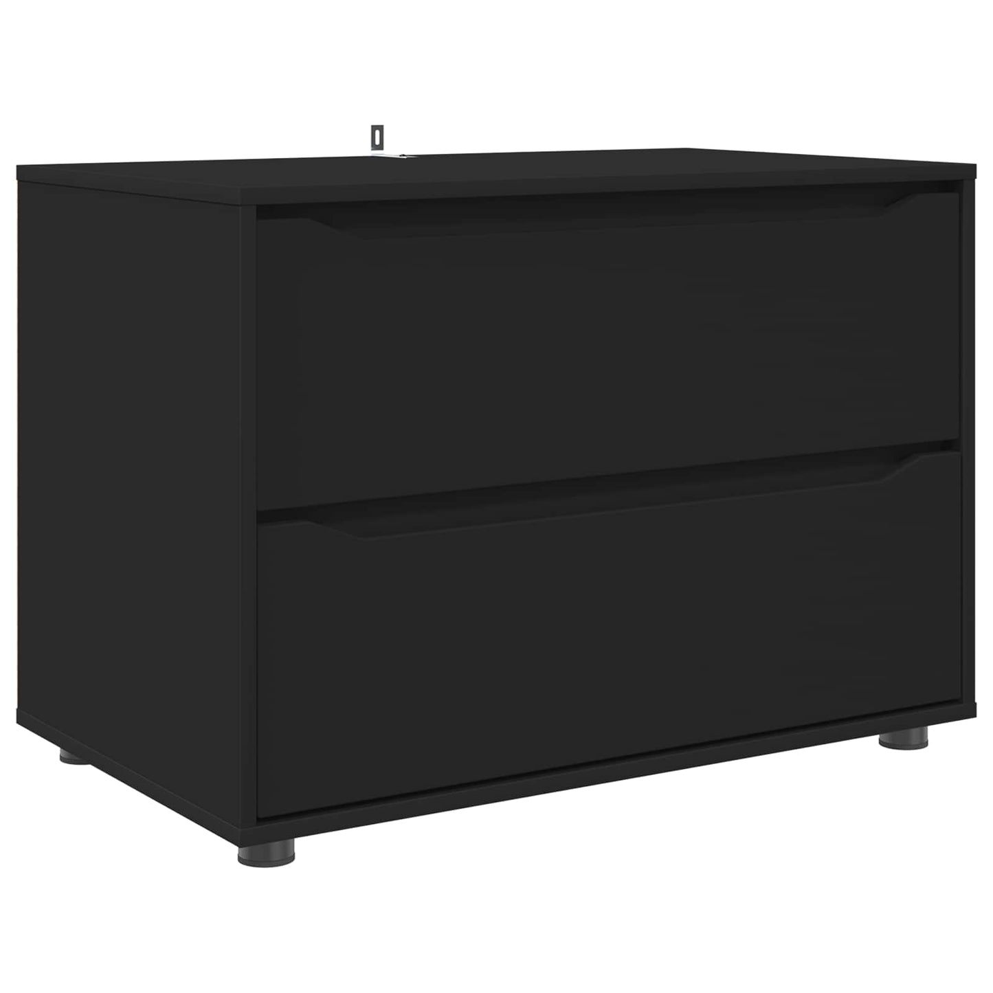 Opbevaringsskab 80 x 48 x 57 cm Konstrueret træ Sort