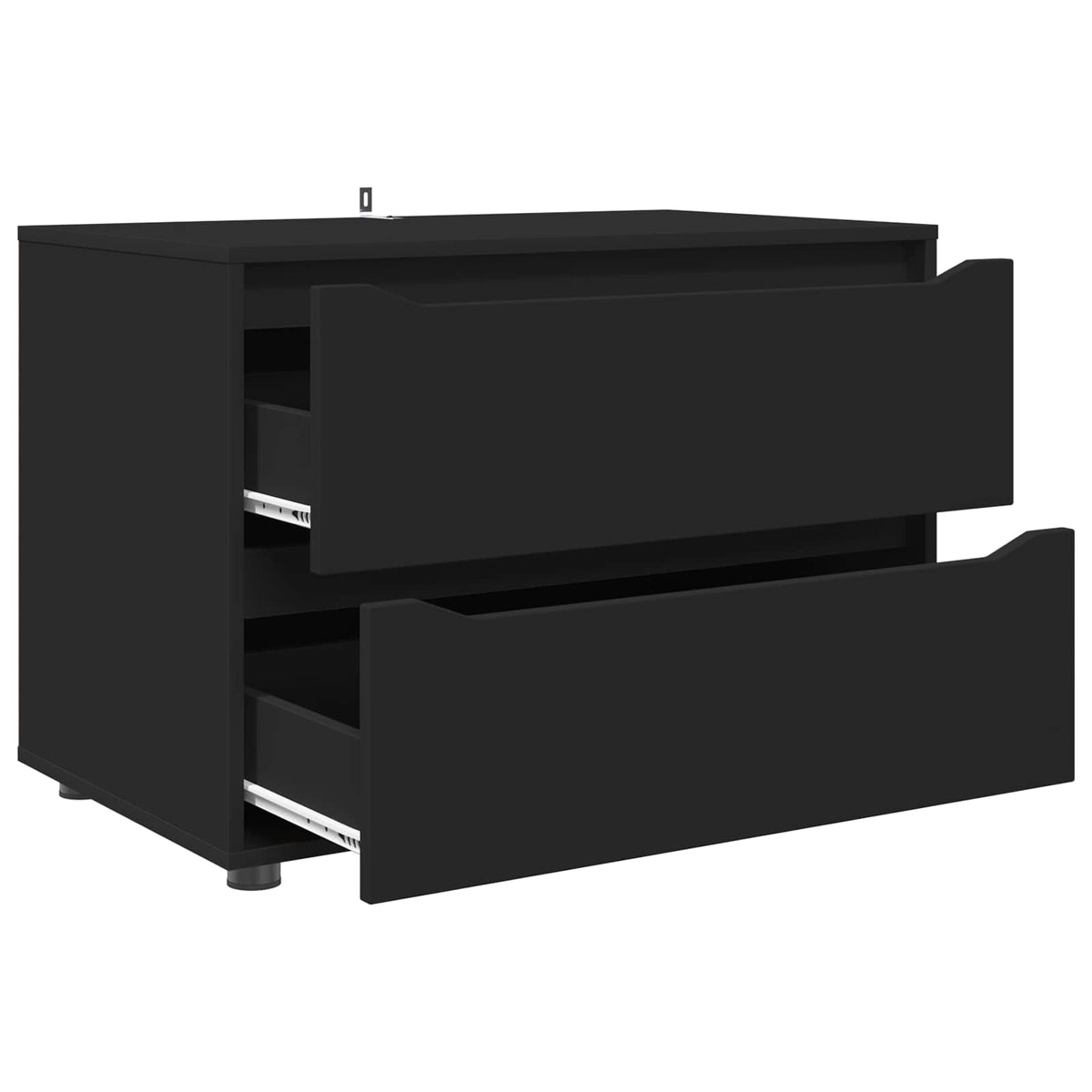 Opbevaringsskab 80 x 48 x 57 cm Konstrueret træ Sort