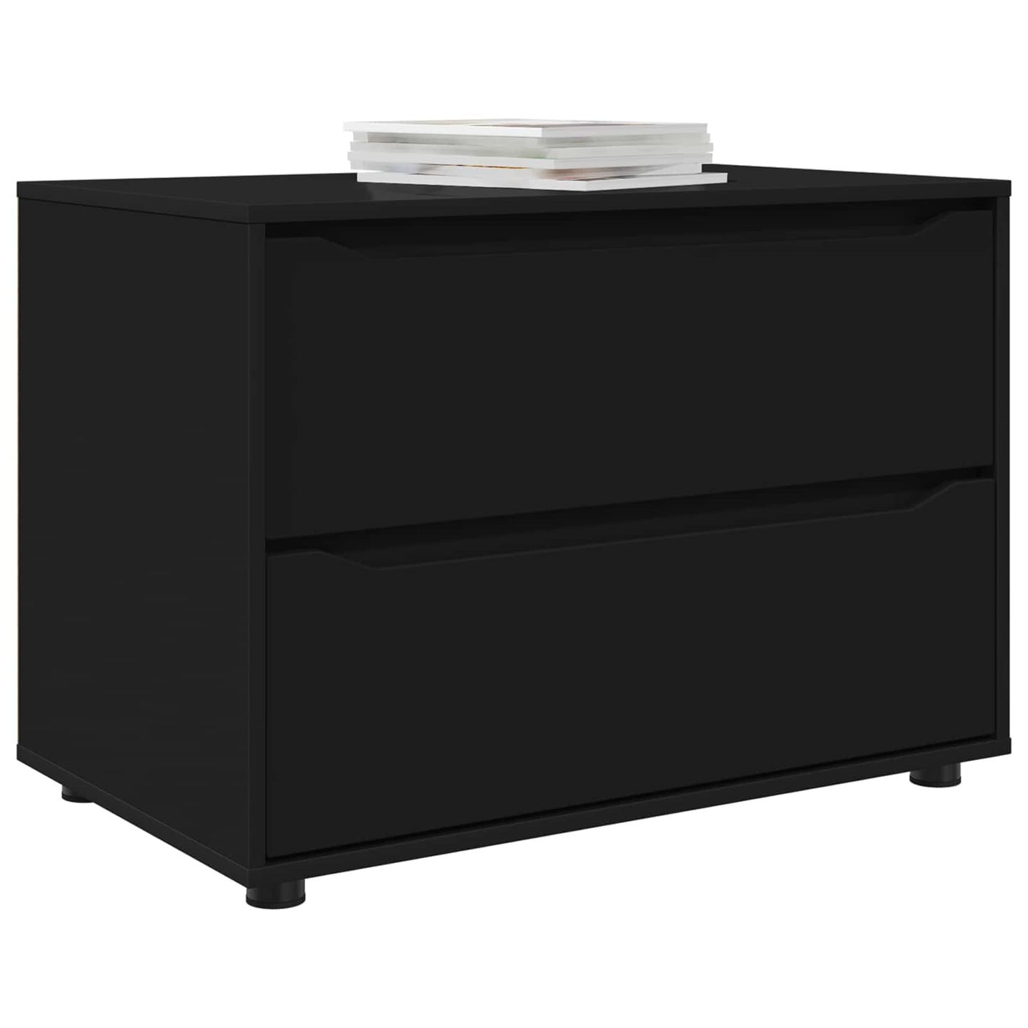 Opbevaringsskab 80 x 48 x 57 cm Konstrueret træ Sort