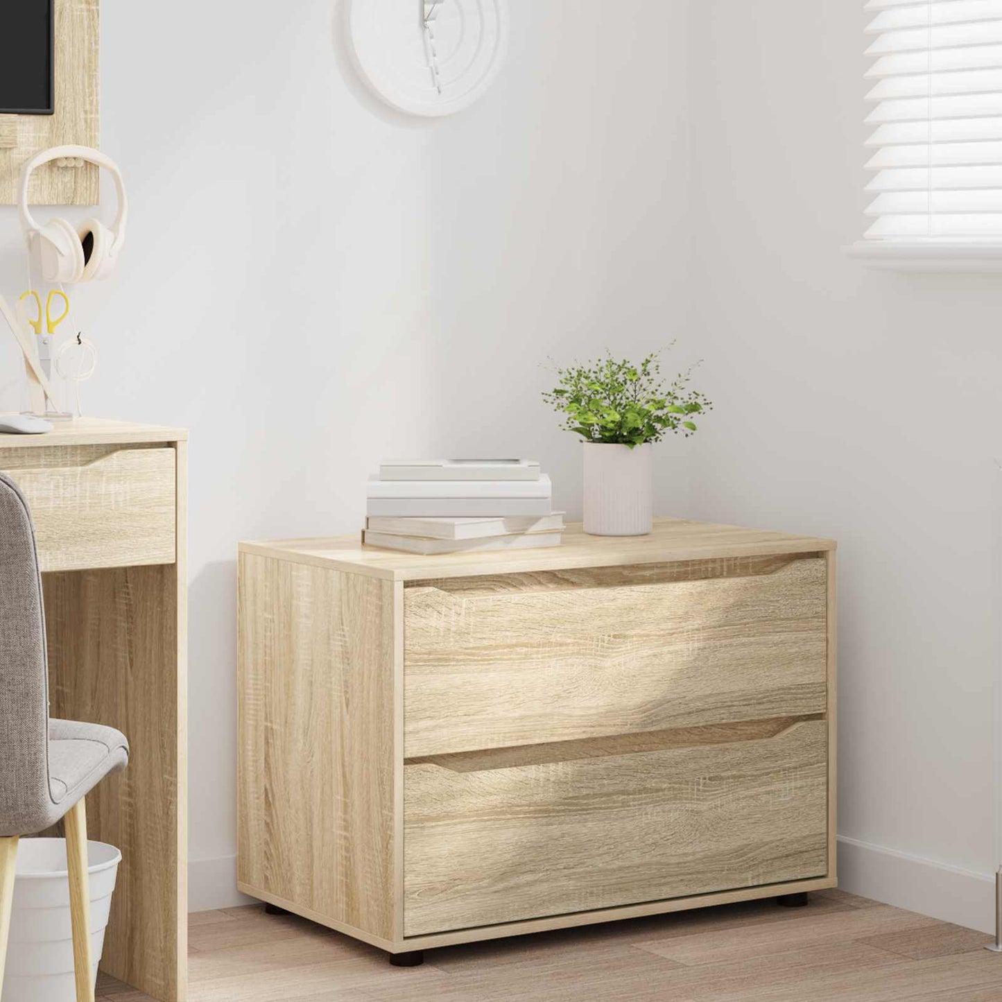 Opbevaringsskab 80 x 48 x 57 cm Konstrueret træ Sonoma eg