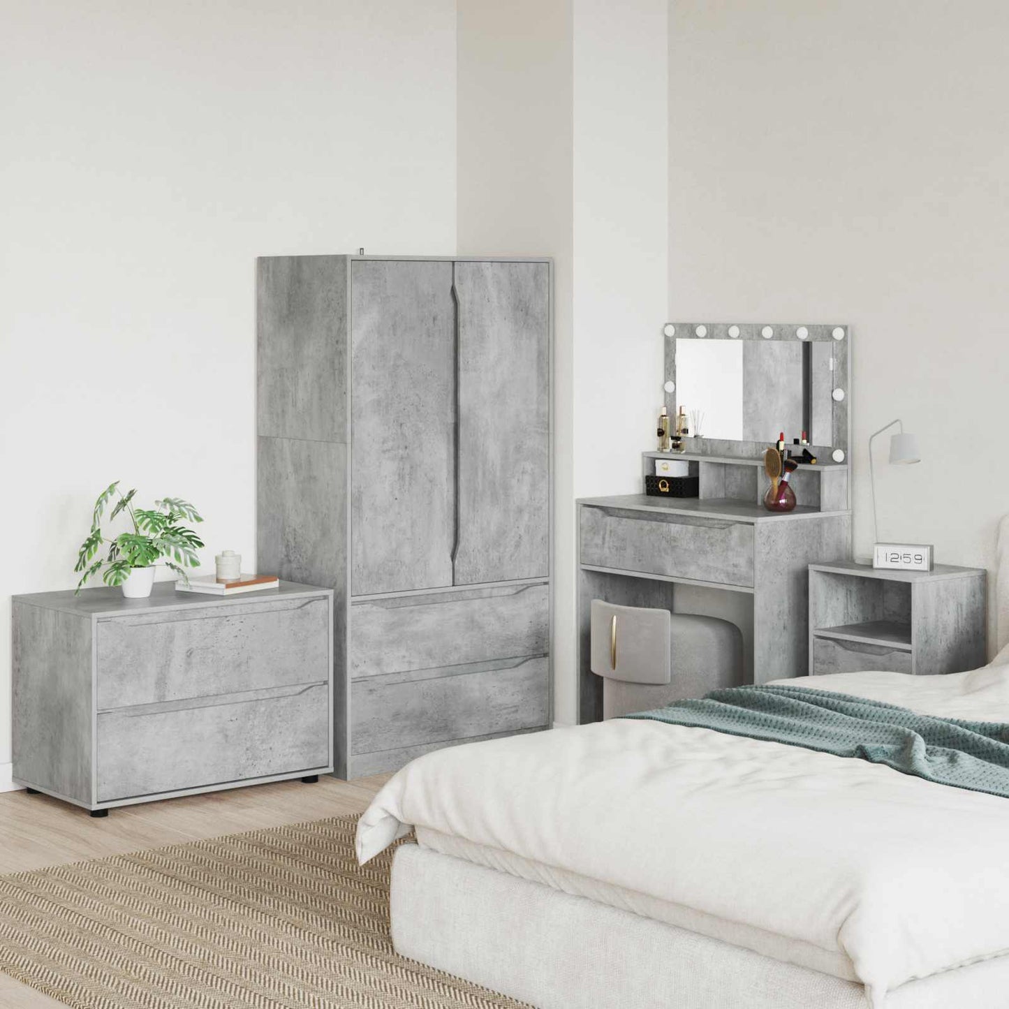 Opbevaringsskab 80 x 48 x 57 cm Konstrueret træ Beton Grå