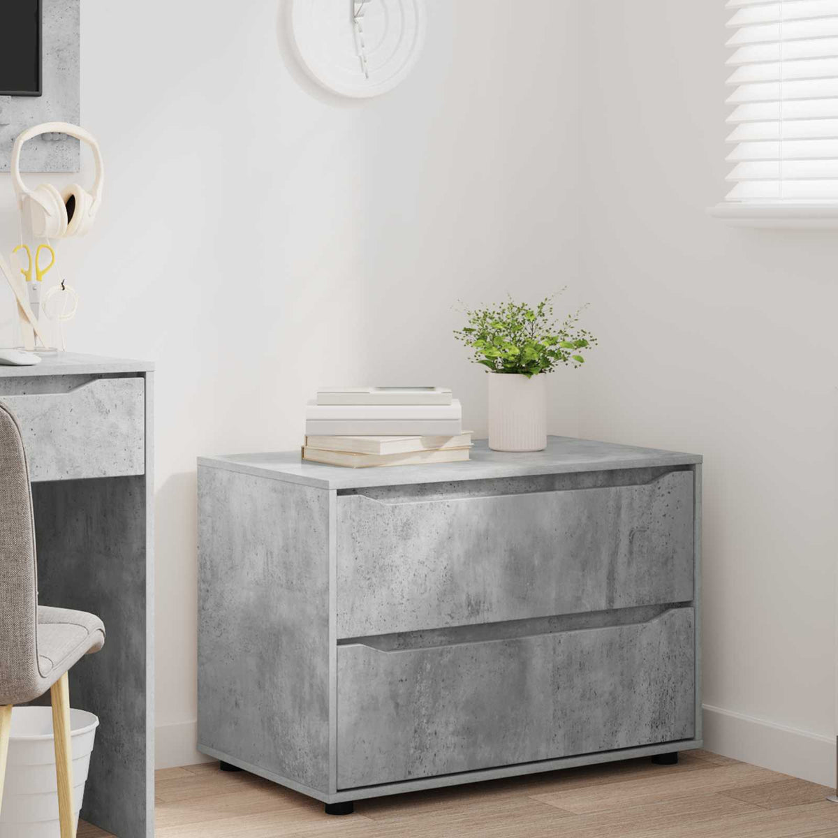 Opbevaringsskab 80 x 48 x 57 cm Konstrueret træ Beton Grå