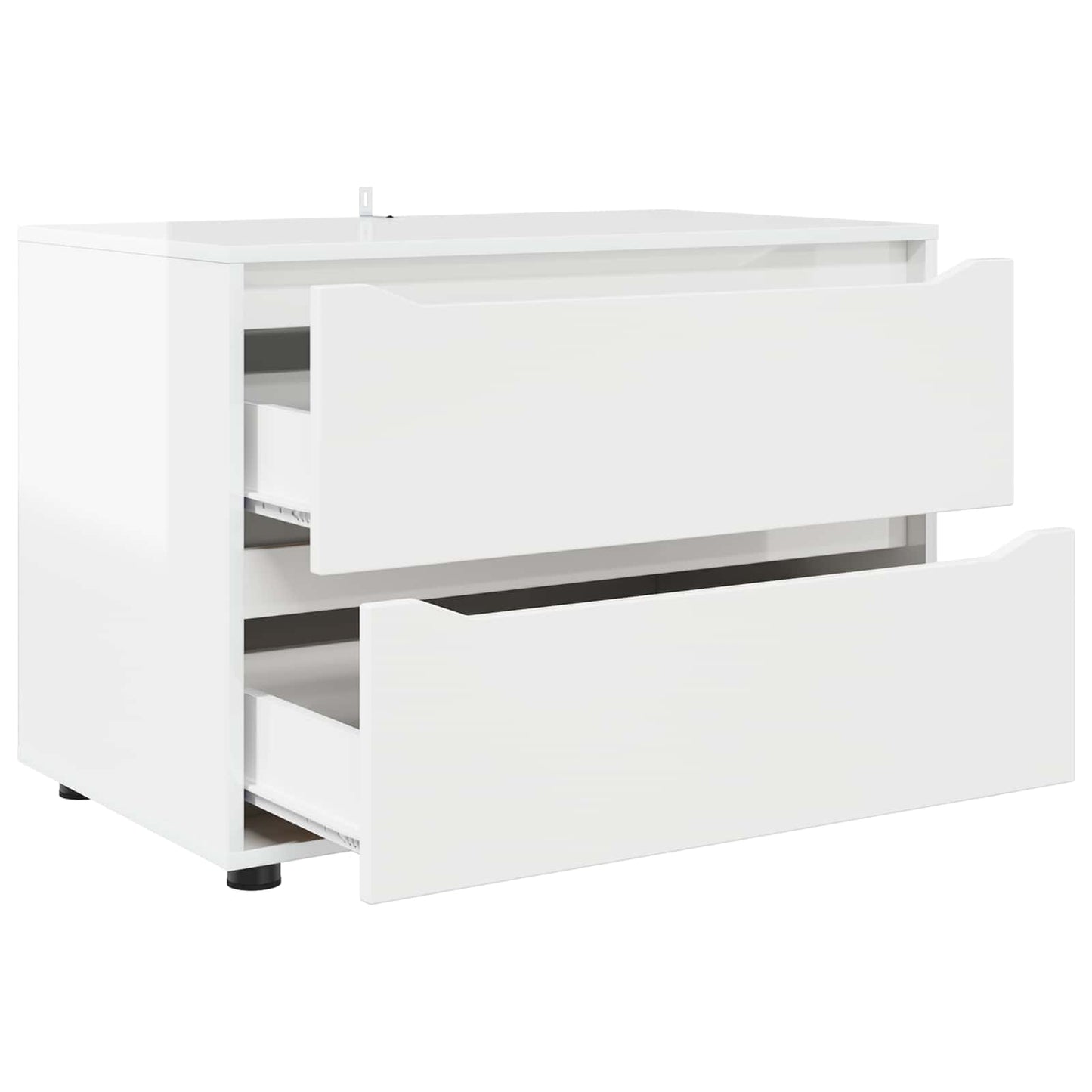 Opbevaringsskab 80 x 48 x 57 cm Konstrueret træ Høj gloss hvid