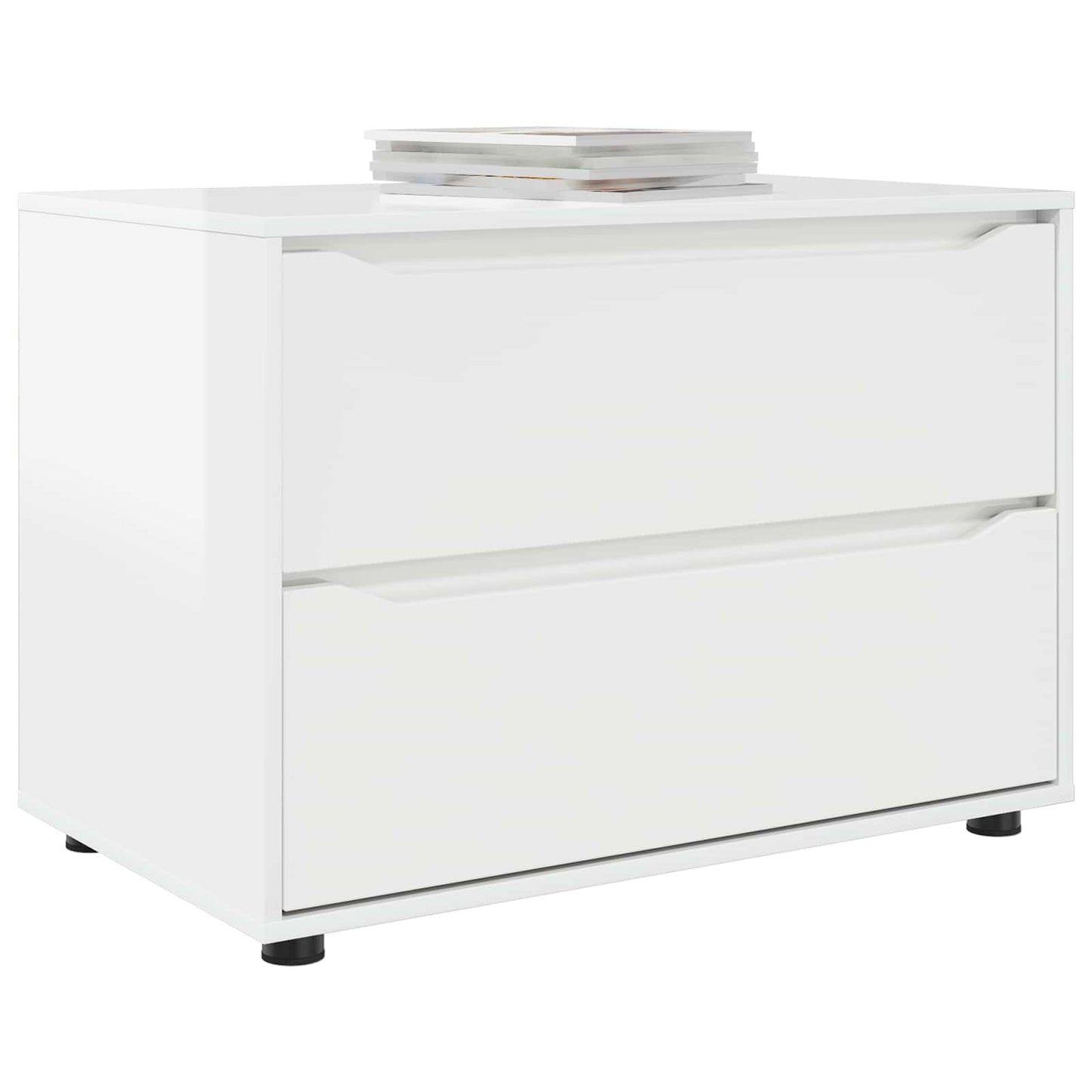 Opbevaringsskab 80 x 48 x 57 cm Konstrueret træ Høj gloss hvid
