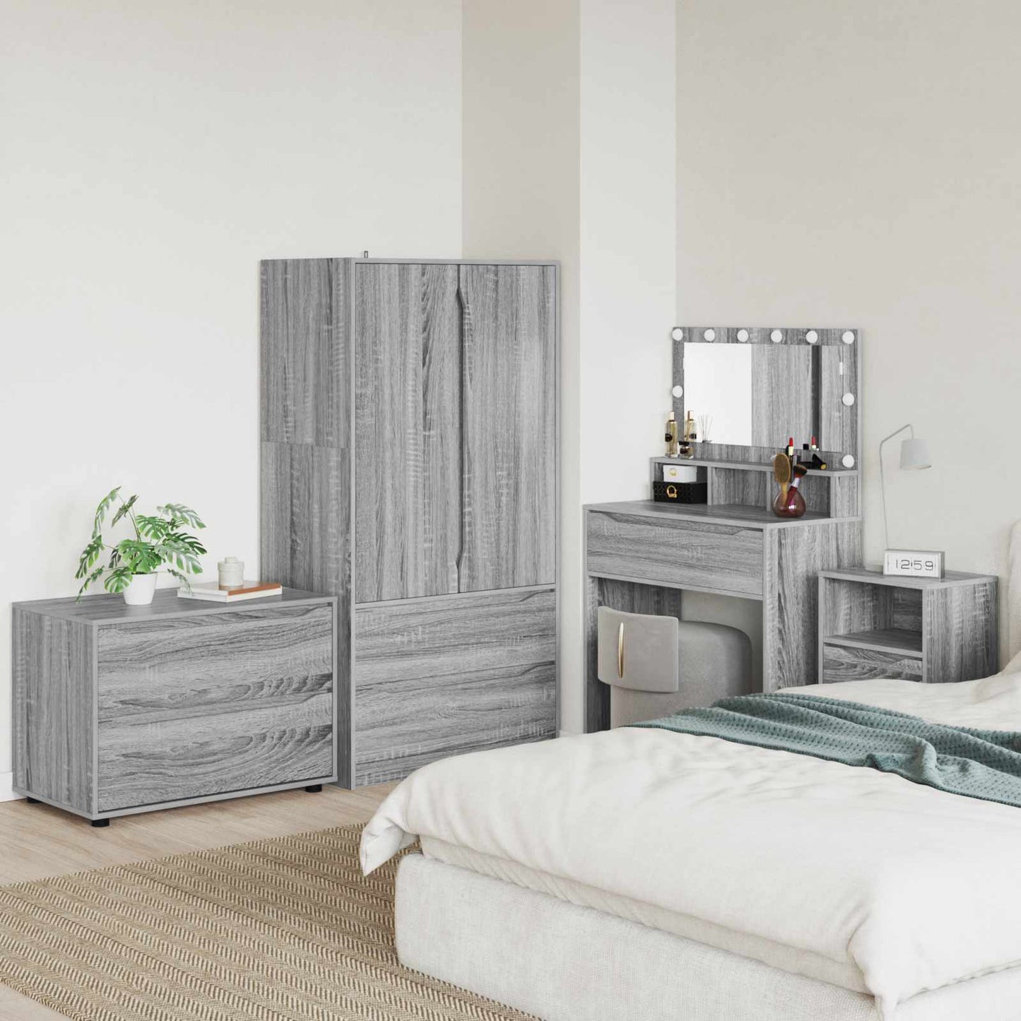 Opbevaringsskab 80 x 48 x 57 cm Konstrueret træ Grå Sonoma