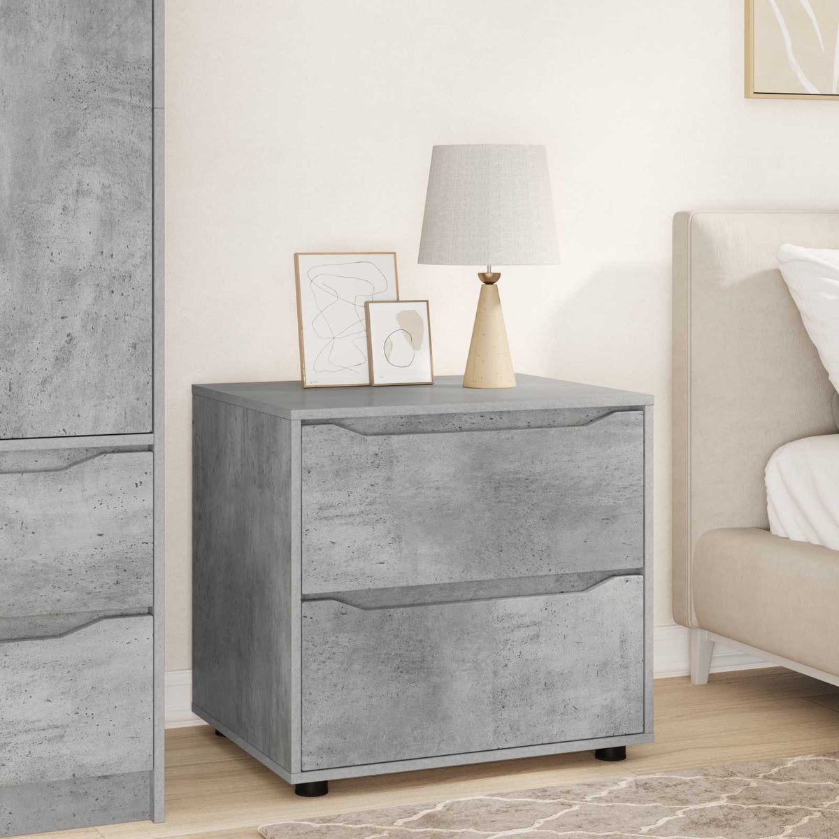 Opbevaringsskab 60 x 48 x 57 cm Konstrueret træ Beton Grå