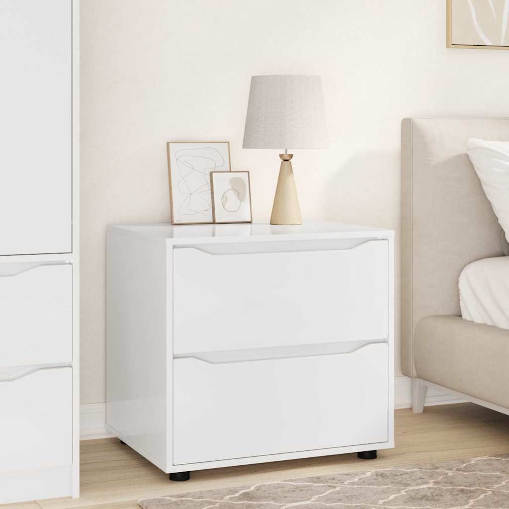 Opbevaringsskab 60 x 48 x 57 cm Konstrueret træ Høj gloss hvid