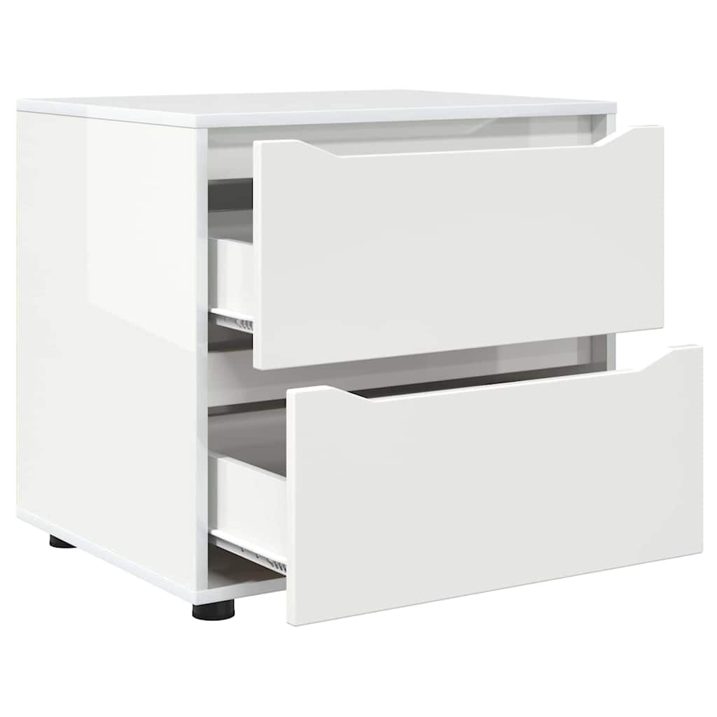 Opbevaringsskab 60 x 48 x 57 cm Konstrueret træ Høj gloss hvid