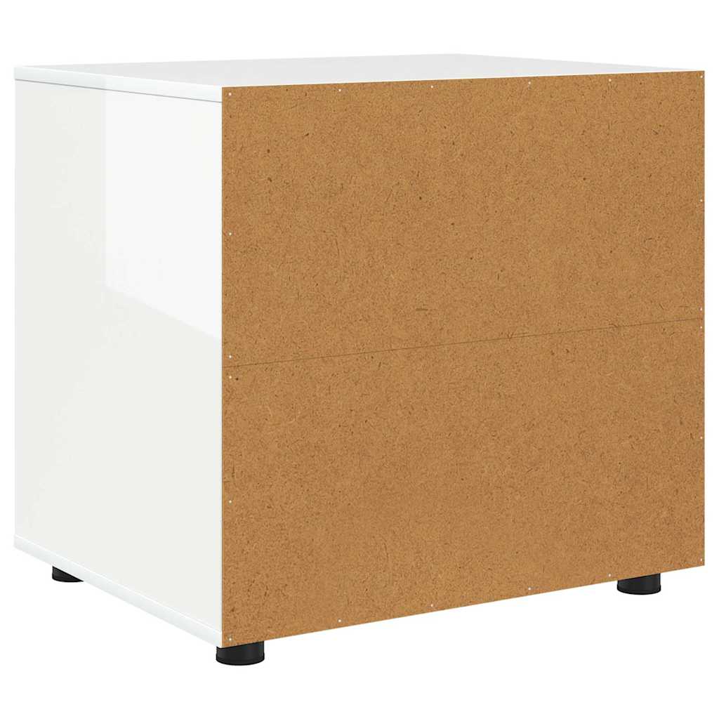 Opbevaringsskab 60 x 48 x 57 cm Konstrueret træ Høj gloss hvid