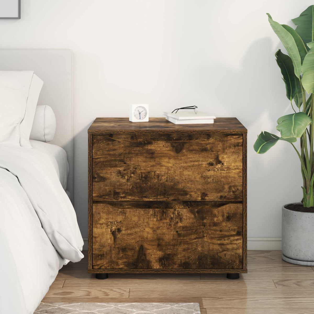 Opbevaringsskab 60 x 48 x 57 cm Konstrueret træ Røget eg
