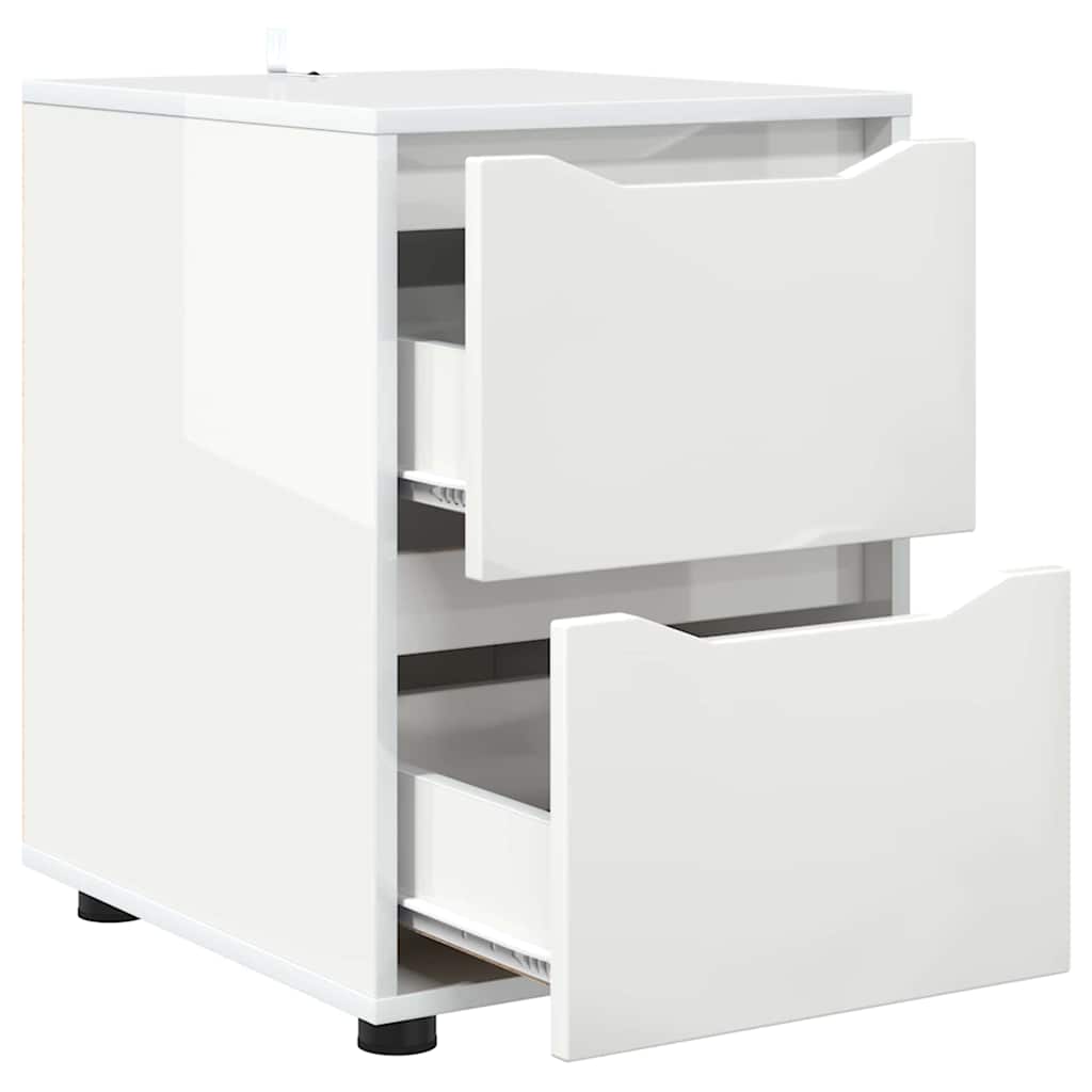 Opbevaringsskab 40 x 48 x 57 cm Konstrueret træ Høj gloss hvid