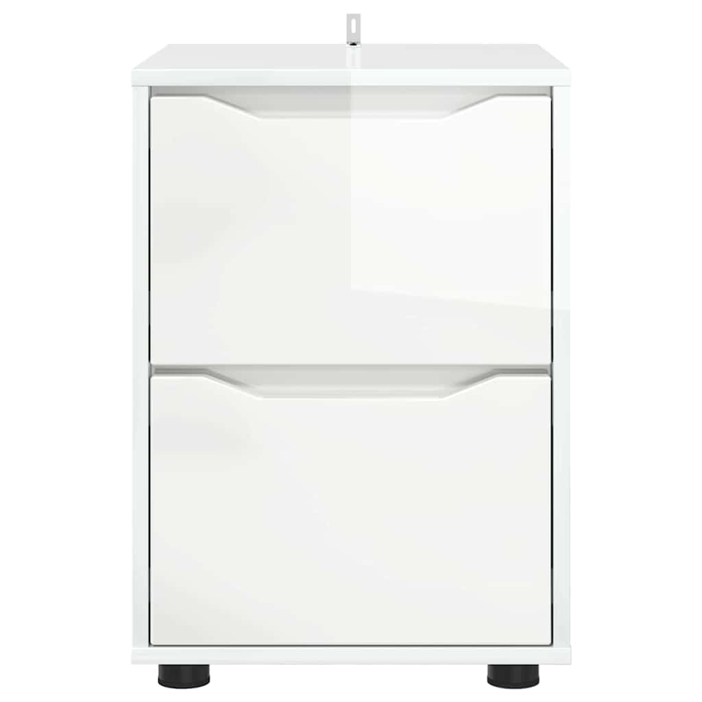 Opbevaringsskab 40 x 48 x 57 cm Konstrueret træ Høj gloss hvid