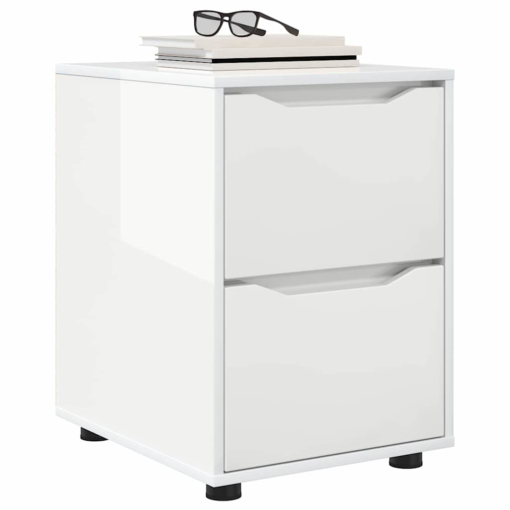 Opbevaringsskab 40 x 48 x 57 cm Konstrueret træ Høj gloss hvid
