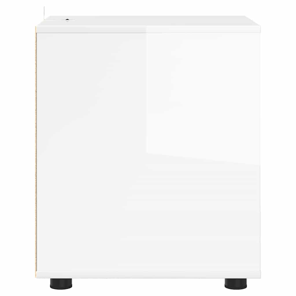 Opbevaringsskab 40 x 48 x 57 cm Konstrueret træ Høj gloss hvid