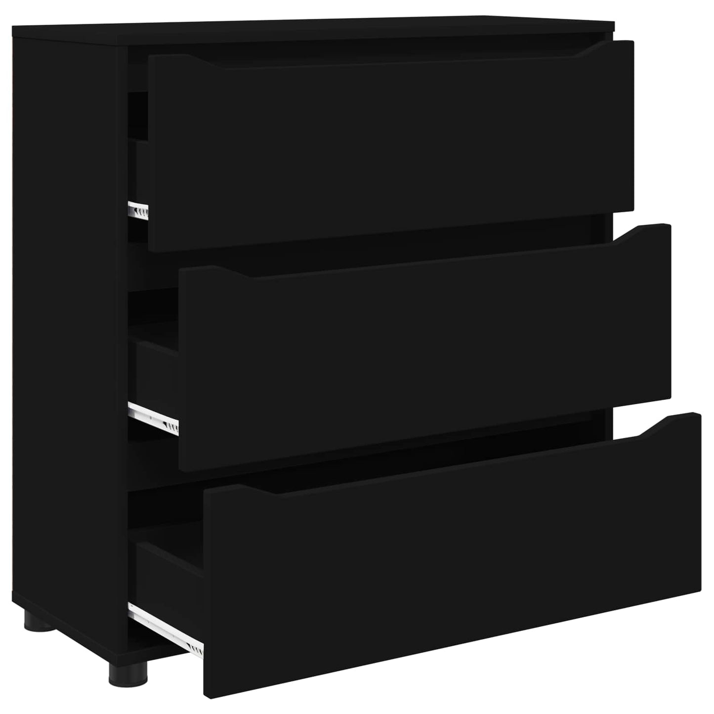 Opbevaringsskab 80 x 31 x 81 cm Konstrueret træ Sort