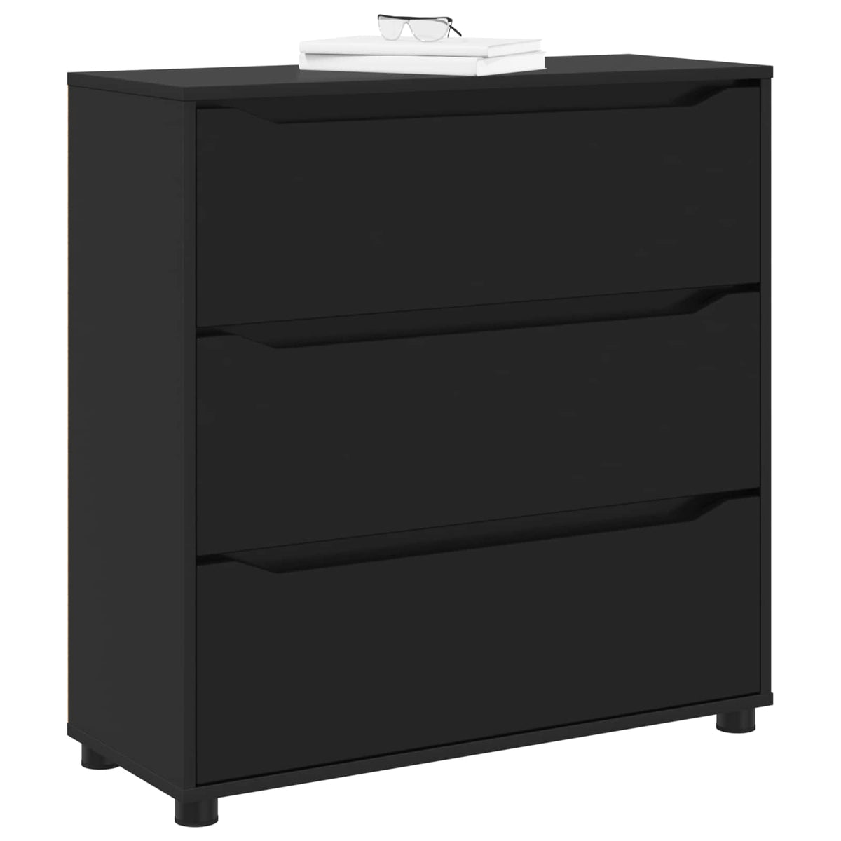 Opbevaringsskab 80 x 31 x 81 cm Konstrueret træ Sort