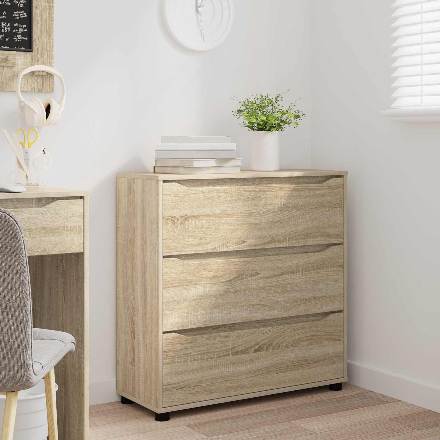 Opbevaringsskab 80 x 31 x 81 cm Konstrueret træ Sonoma eg