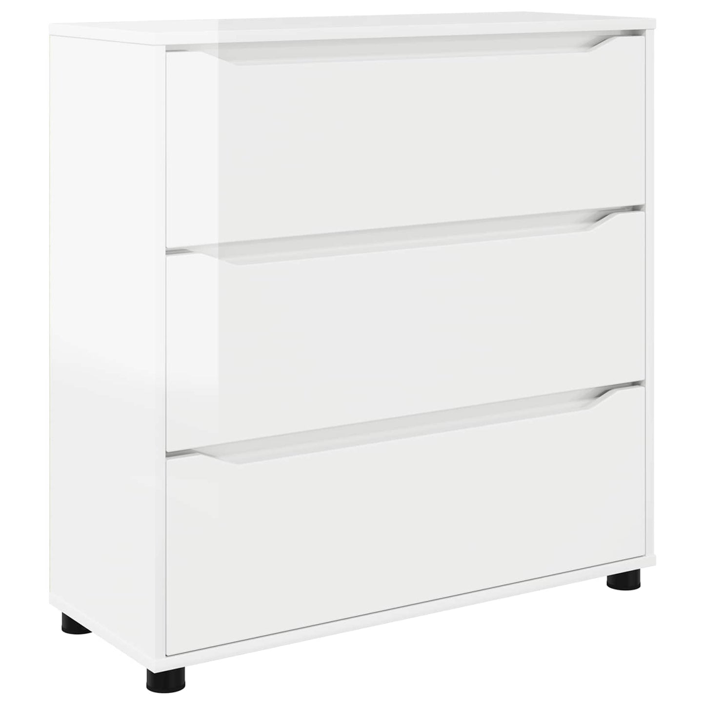 Opbevaringsskab 80 x 31 x 81 cm Konstrueret træ Høj gloss hvid