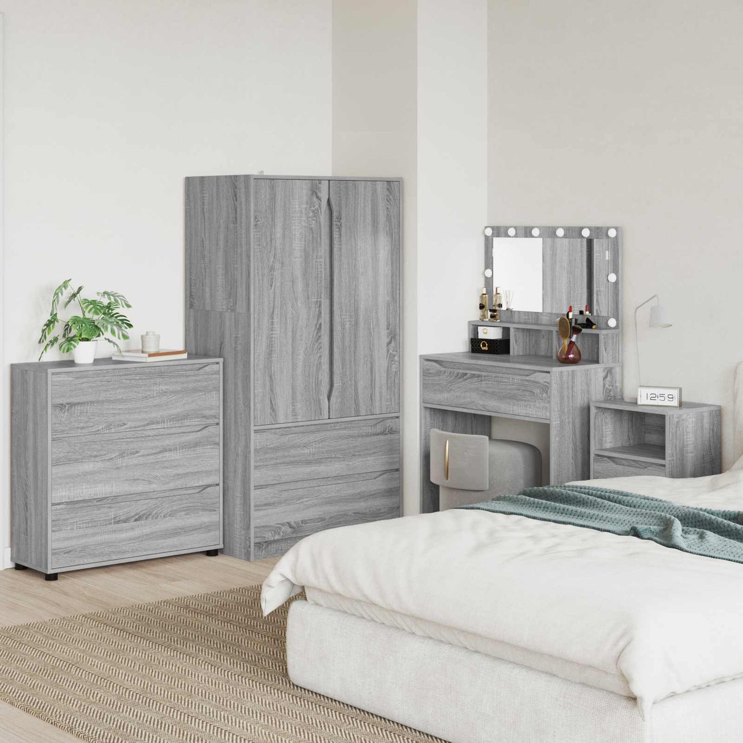Opbevaringsskab 80 x 31 x 81 cm Konstrueret træ Grå Sonoma
