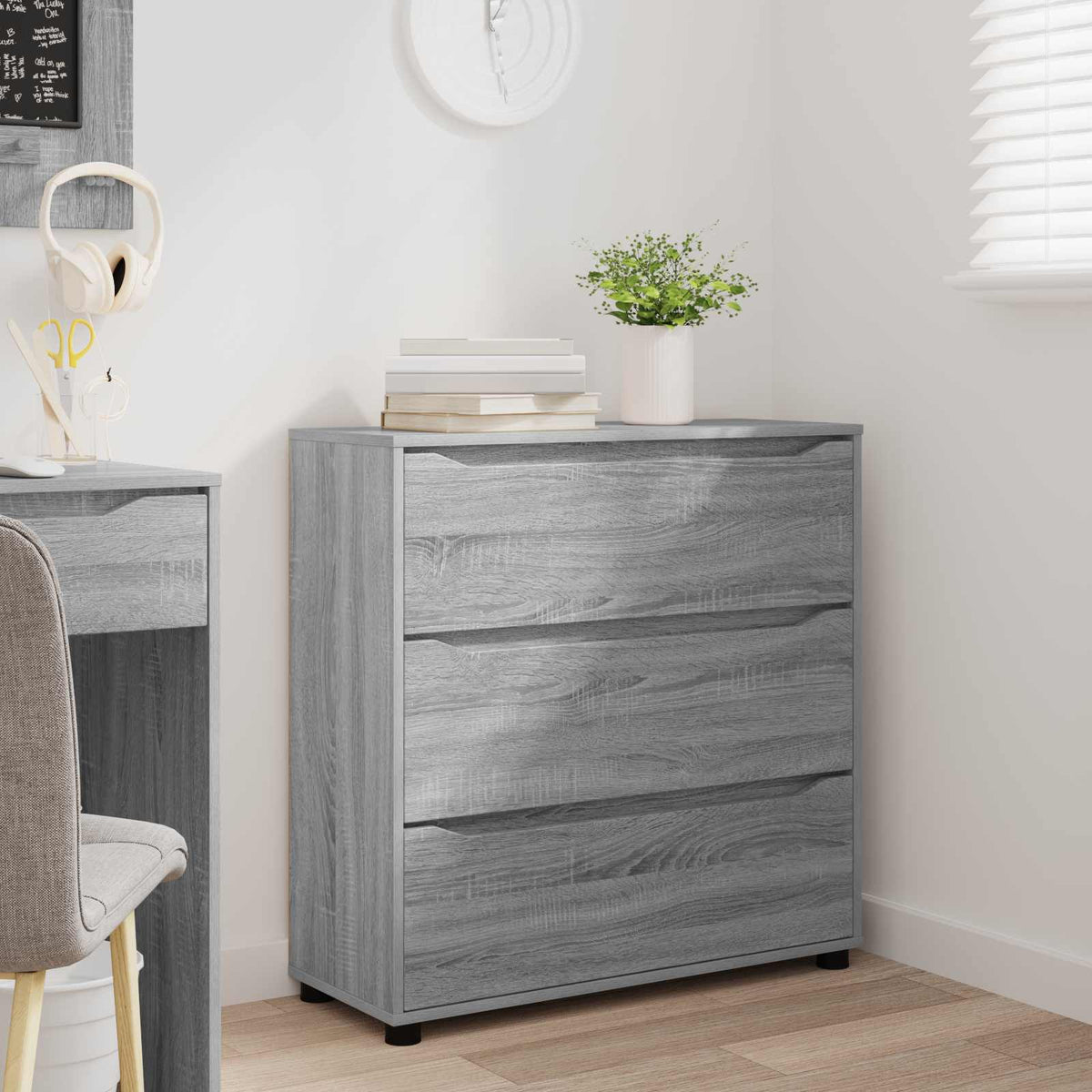 Opbevaringsskab 80 x 31 x 81 cm Konstrueret træ Grå Sonoma