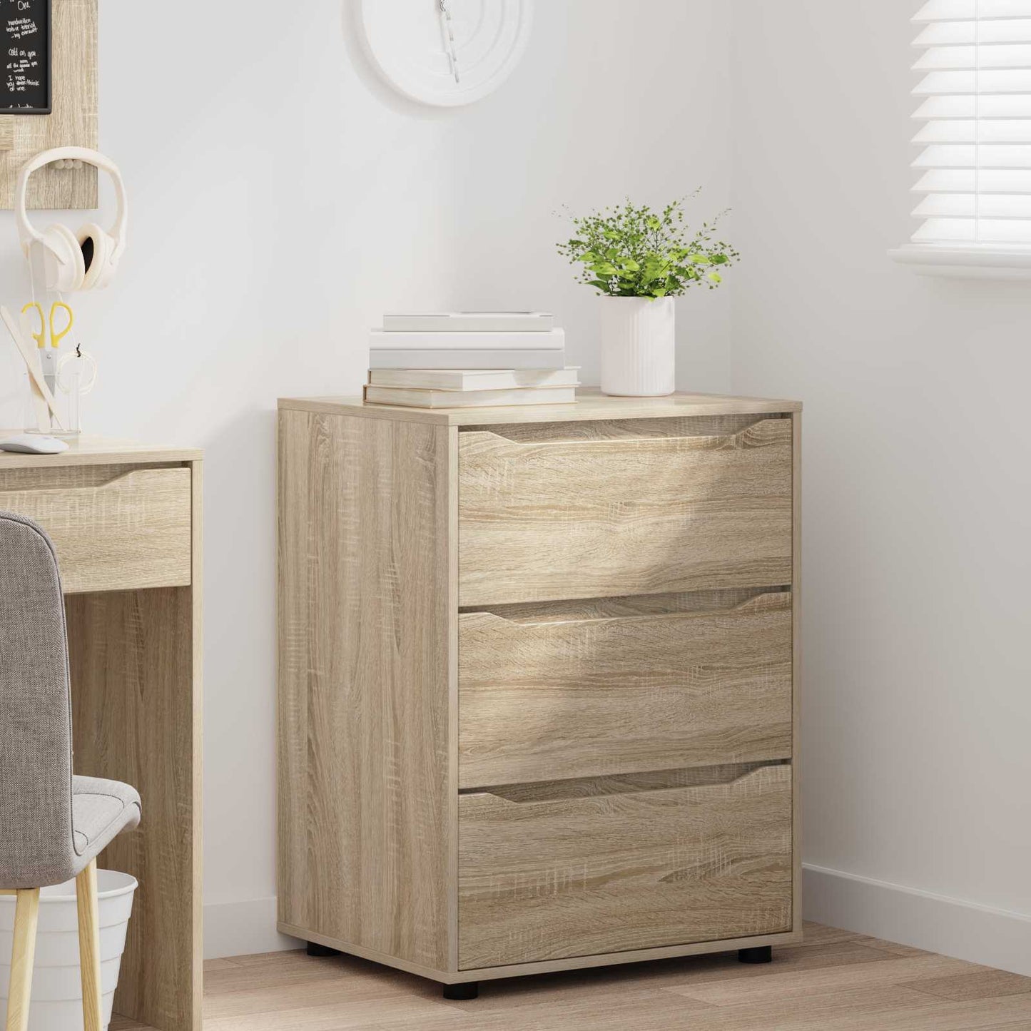 Opbevaringsskab 60 x 48 x 81 cm Konstrueret træ Sonoma eg