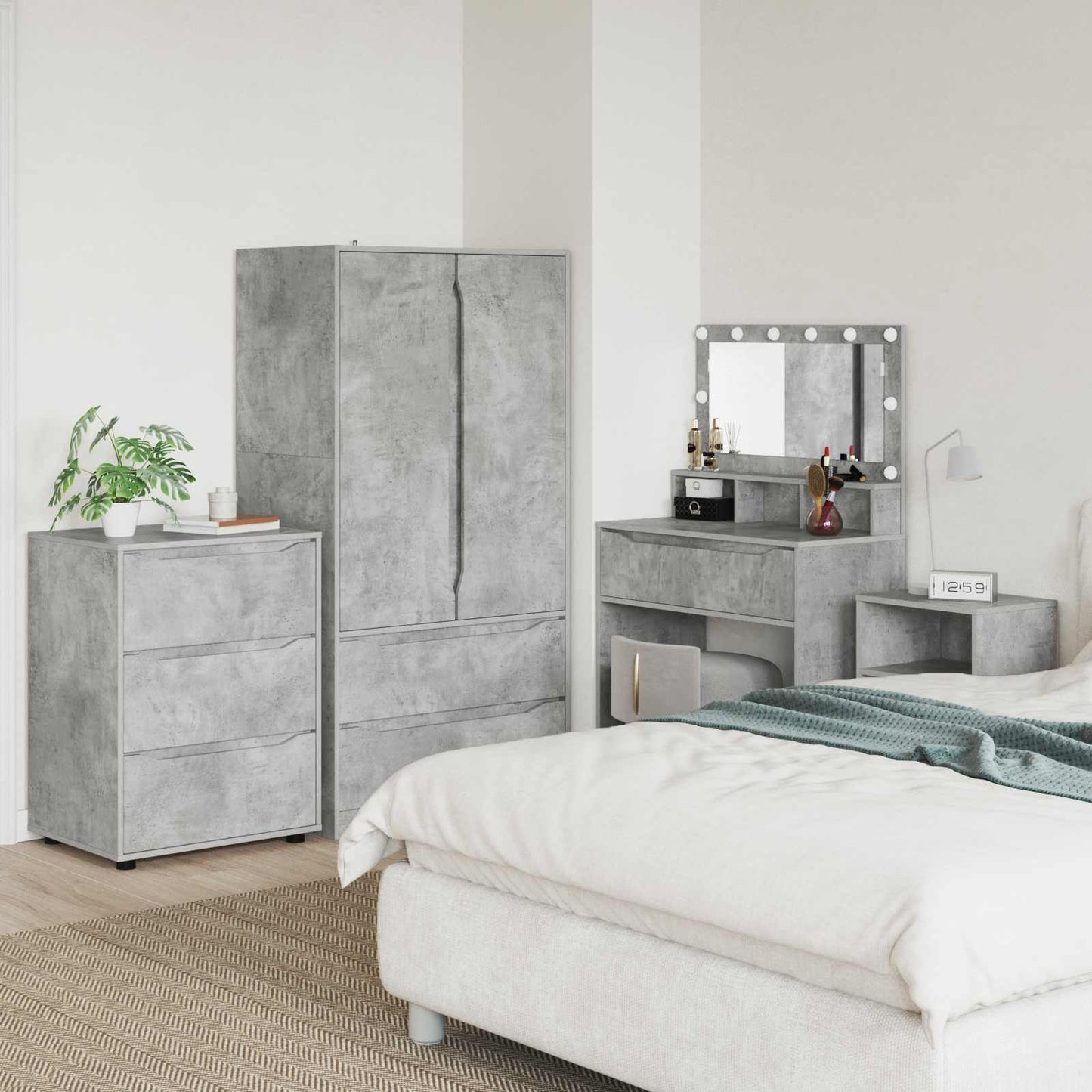 Opbevaringsskab 60 x 48 x 81 cm Konstrueret træ Beton Grå