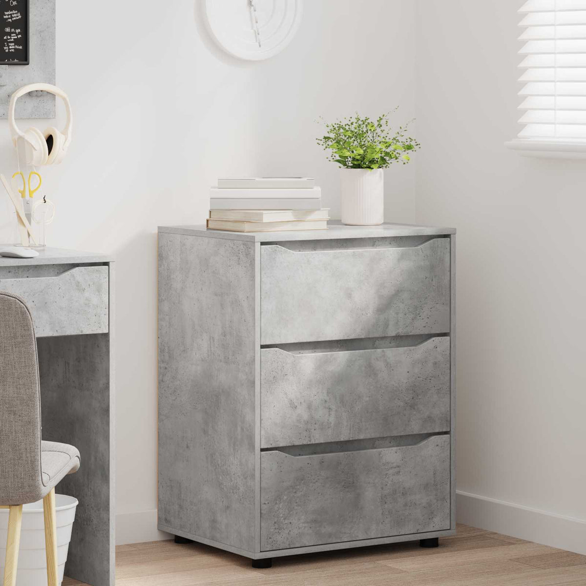 Opbevaringsskab 60 x 48 x 81 cm Konstrueret træ Beton Grå