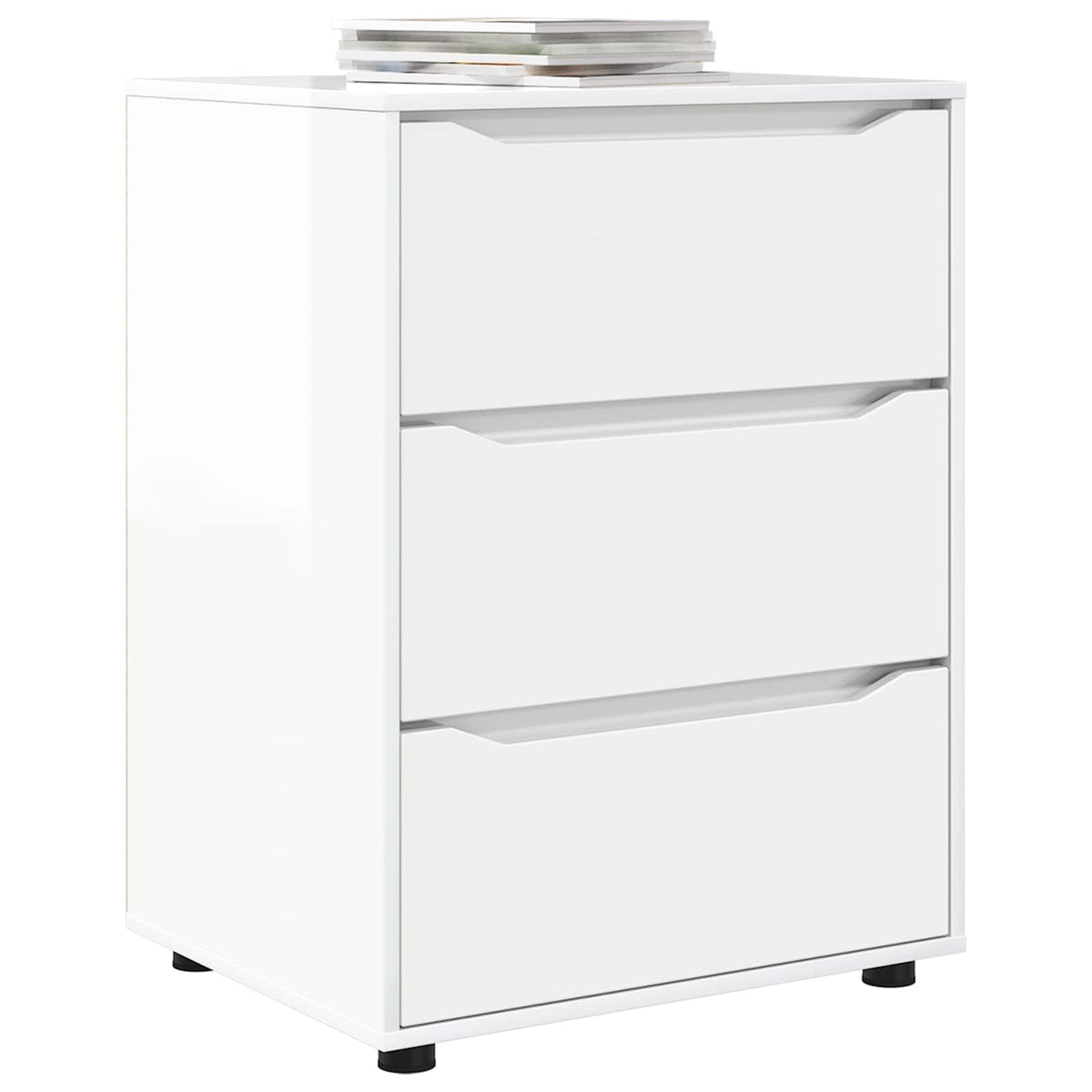 Opbevaringsskab 60 x 48 x 81 cm Konstrueret træ Høj gloss hvid