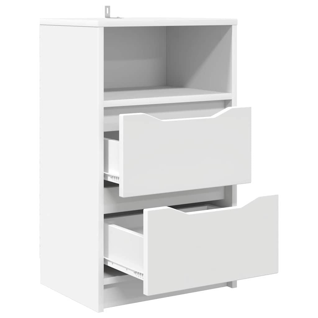 Sengeborde 2 stk. Hvid 40 x 30 x 467 cm Konstrueret træ