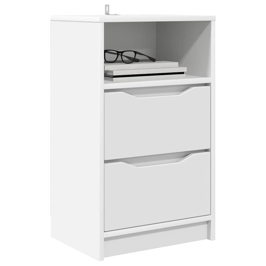Sengeborde 2 stk. Hvid 40 x 30 x 467 cm Konstrueret træ