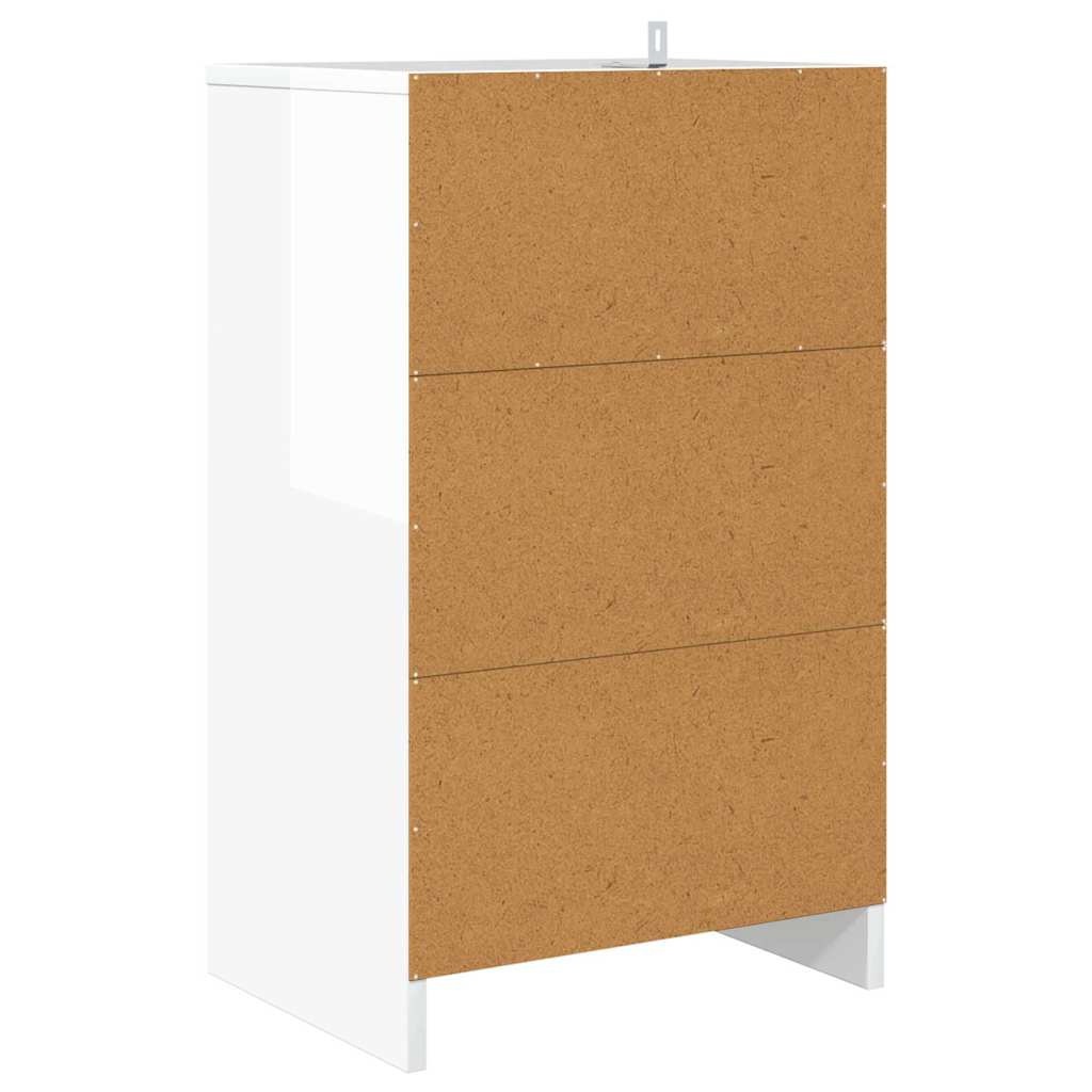 Sengeborde 2 stk. Høj gloss hvid 40 x 30 x 467 cm