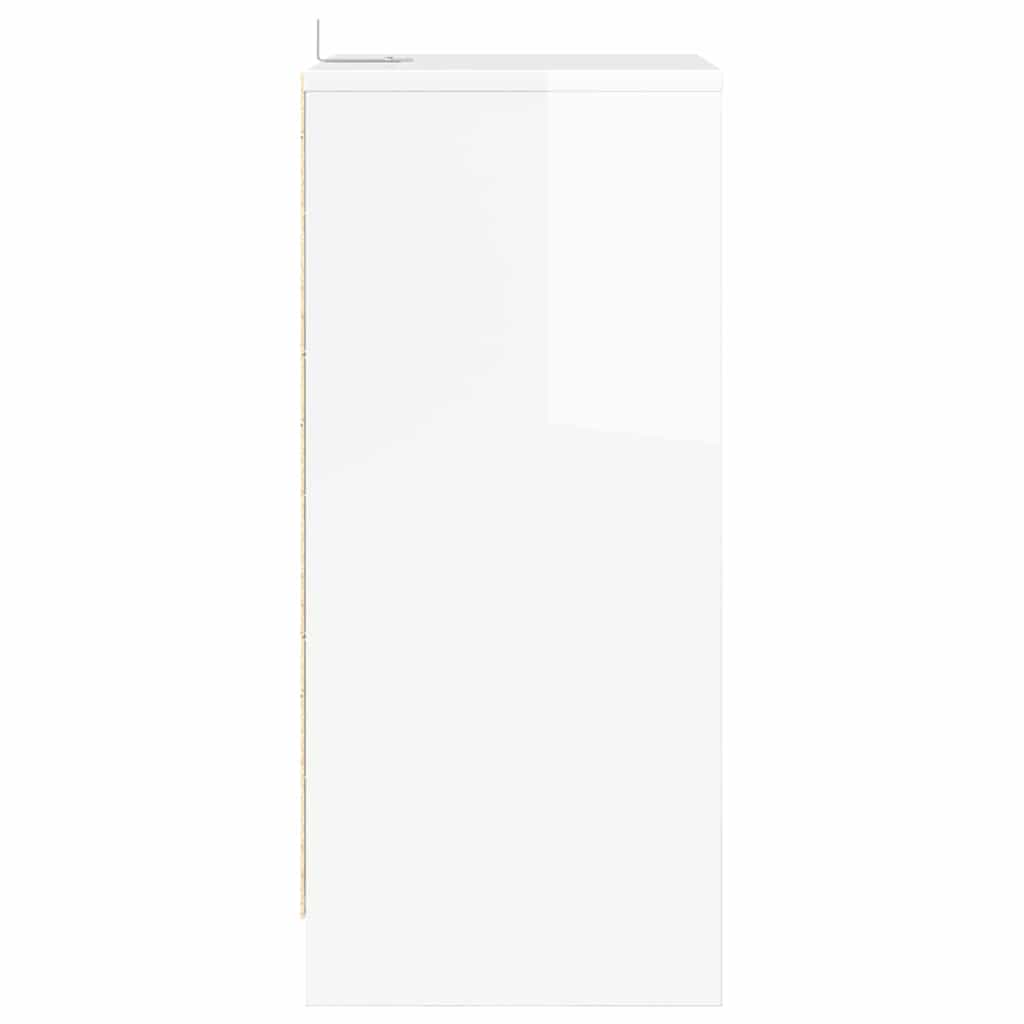 Sengeborde 2 stk. Høj gloss hvid 40 x 30 x 467 cm