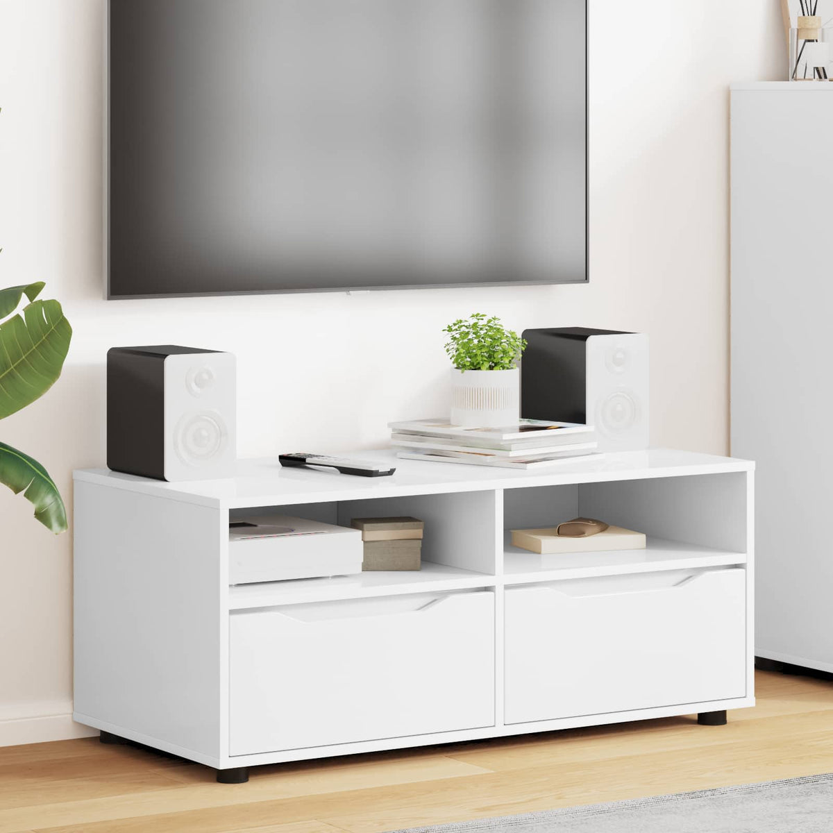TV-skab 100 x 48 x 43 cm Hvid Konstrueret træ