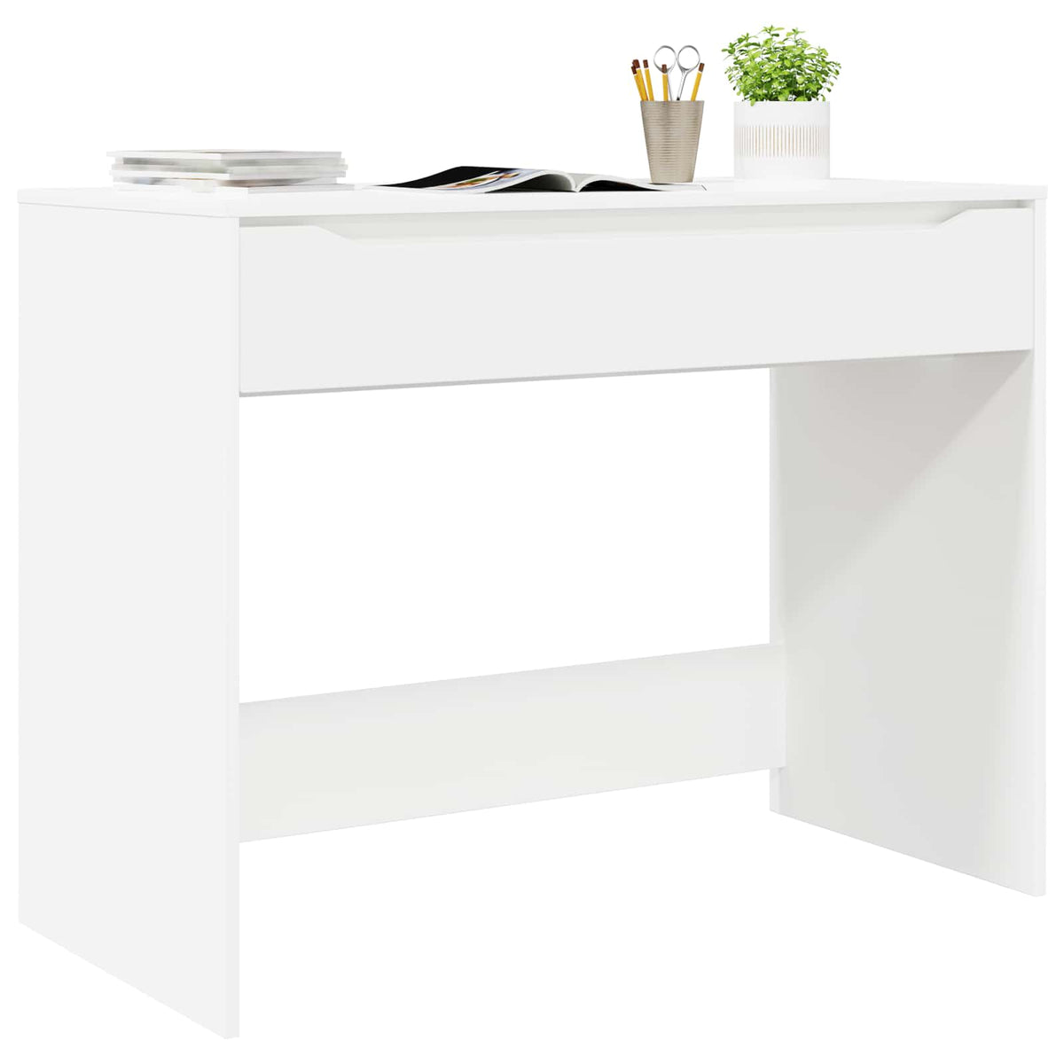 Bord med skuffe Hvid 100 x 50 x 78 cm Konstrueret træ