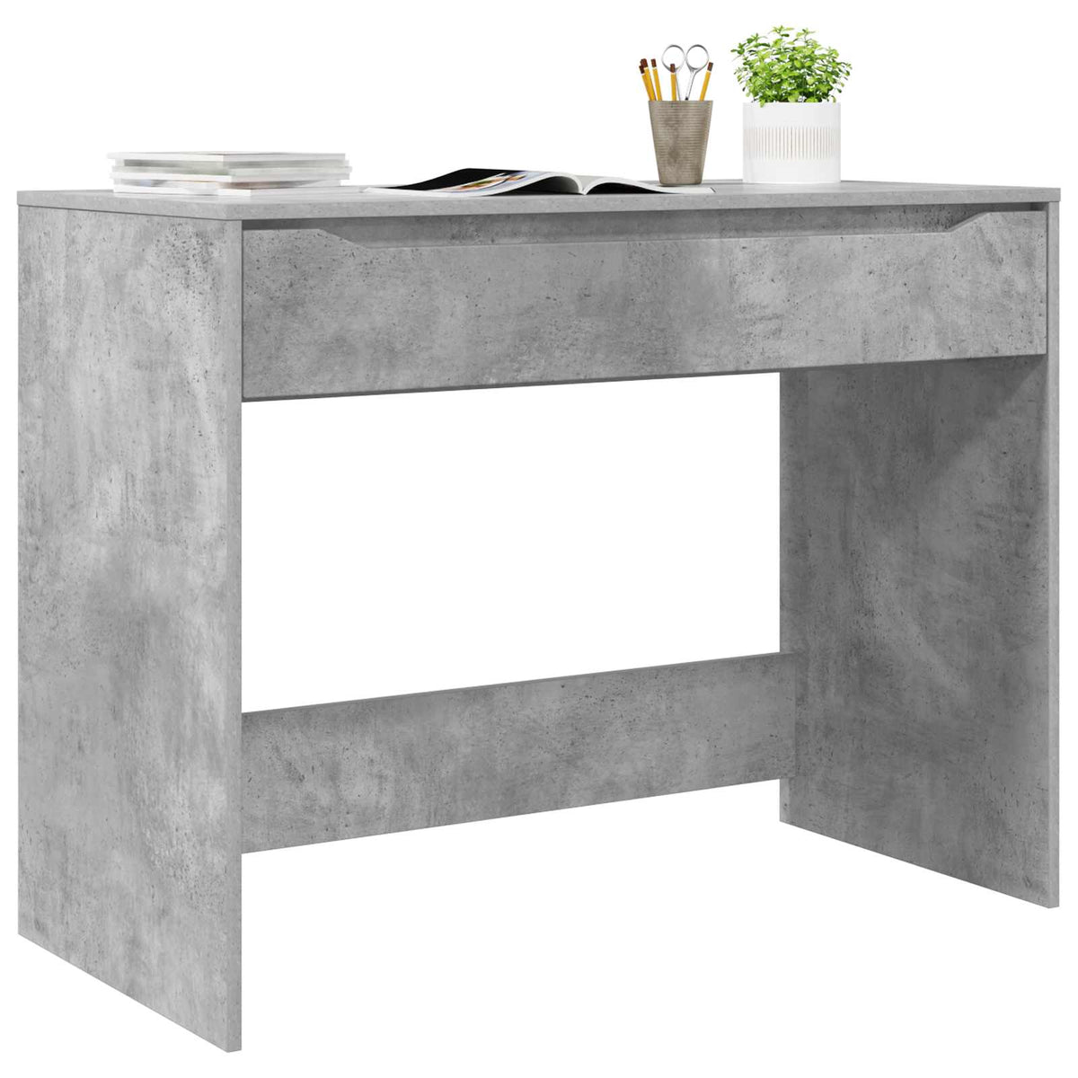 Bord med skuffe BetonGrå 100 x 50 x 78 cm Konstrueret træ