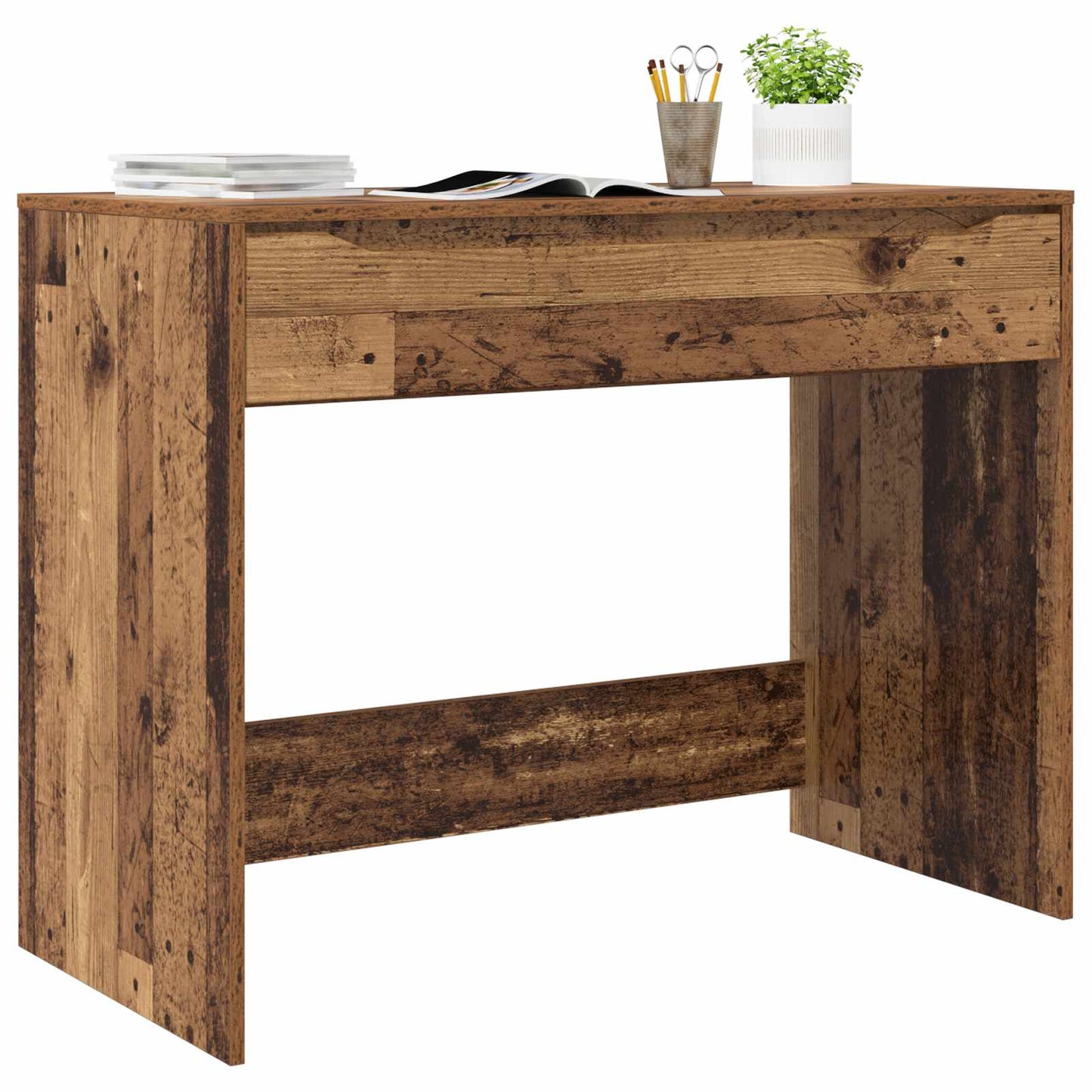 Bord med skuffe Gammelt træ 100 x 50 x 78 cm Konstrueret træ