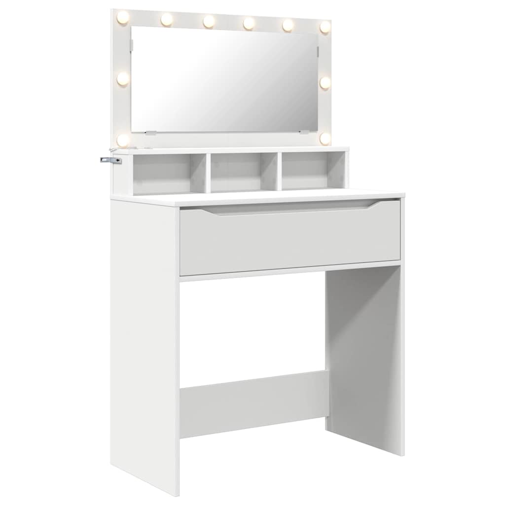 Soveværelsessminkeborde Hvid 80 x 39,5 x 135 cm Konstrueret træ