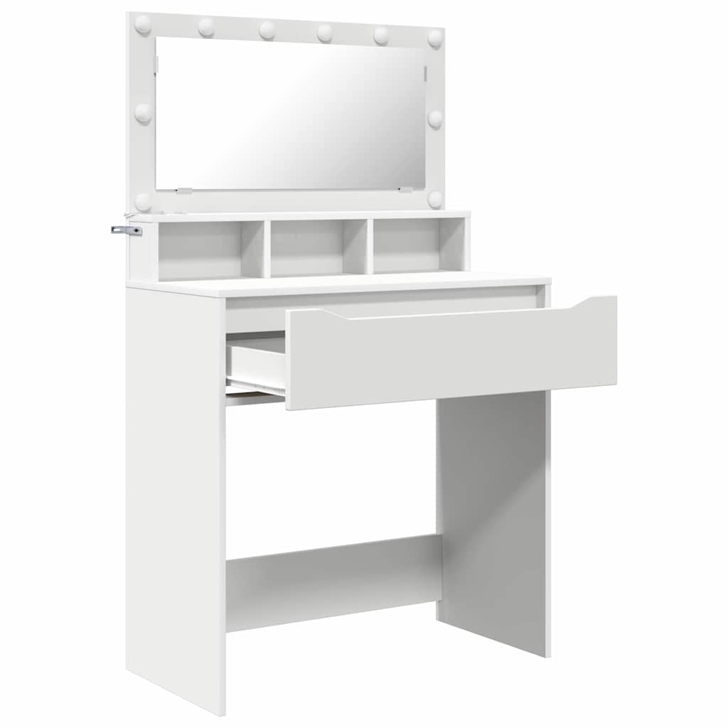 Soveværelsessminkeborde Hvid 80 x 39,5 x 135 cm Konstrueret træ