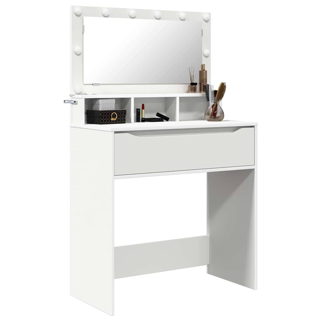 Soveværelsessminkeborde Hvid 80 x 39,5 x 135 cm Konstrueret træ