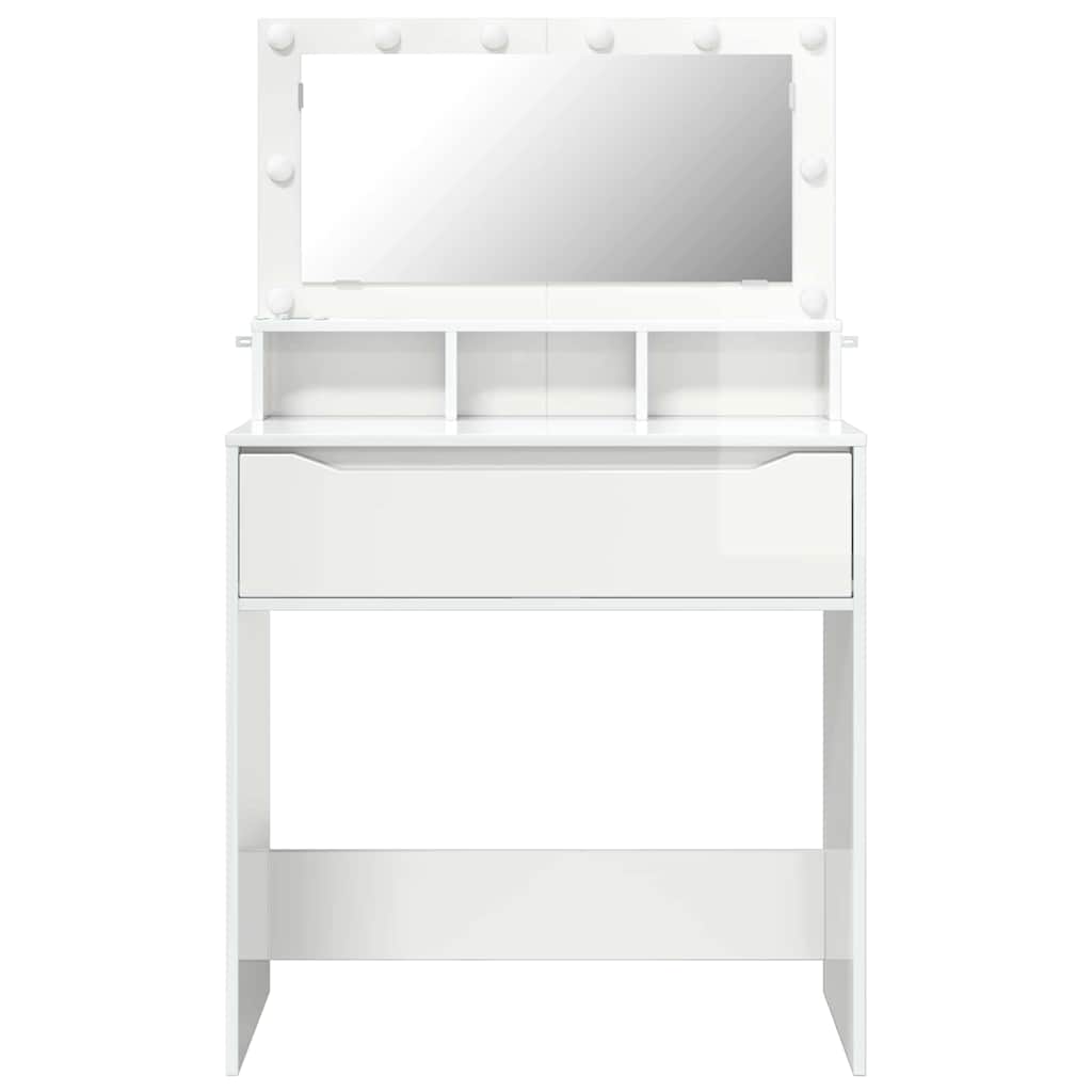 Soveværelsessminkeborde Hvid højglans 80 x 39,5 x 135 cm
