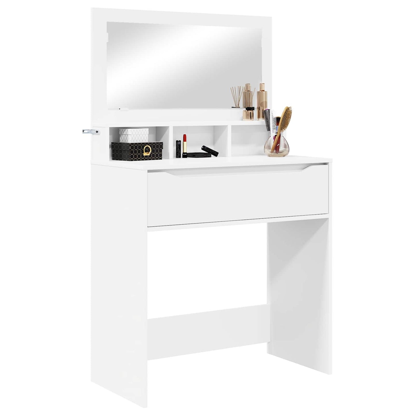 Soveværelsessminkeborde Hvid 80 x 39,6 x 135 cm Konstrueret træ