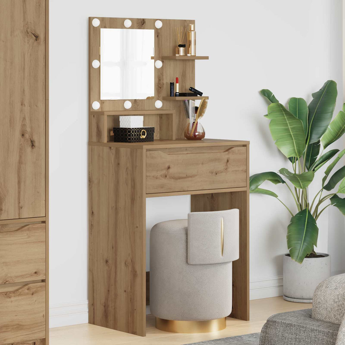 Soveværelsessminkeborde Artisan-eg 60 x 39,5 x 135 cm